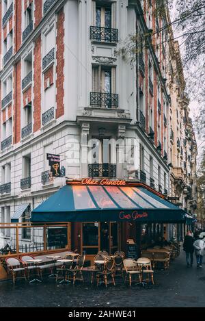 Un restaurant à Montmartre, Paris, France Banque D'Images
