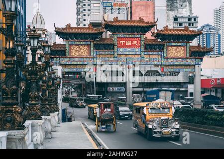 L'Arche, dans le quartier chinois, Binondo Manille, Philippines Banque D'Images