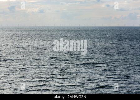 Meer, Himmel, Horizont, Offshore-Windpark, Butendiek, Wenningstedt, Sylt, Schleswig-Holstein, Allemagne Banque D'Images