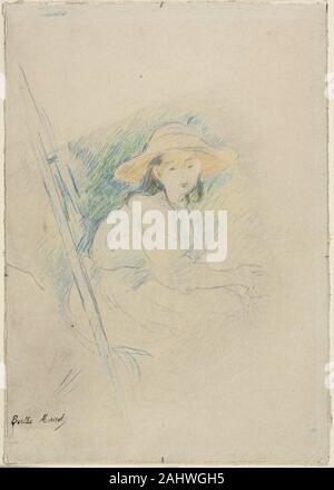 Berthe Morisot. Jeune fille assise (Julie Manet). 1885-1895. La France. Crayons de couleur, plus de notes de graphite, sur vélin crème, prévue sur vélin crème Banque D'Images