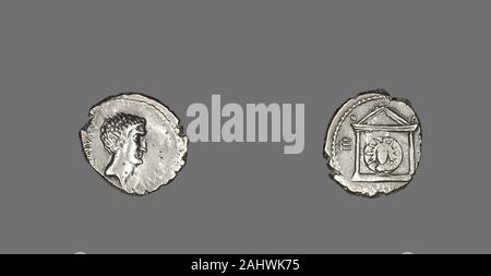Ancienne cité romaine. Denier (pièce de monnaie) représentant de Marc Antoine. 42 AV. L'Italie. Silver Banque D'Images