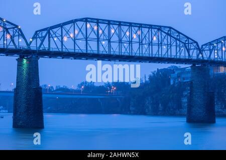 Walnut Street Bridge à Chattanooga. Chattanooga, Tennessee, USA. Banque D'Images