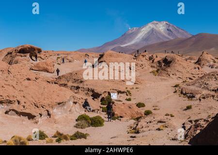 Mirador Volcán Ollagüe ou view point vulcano Ollagüe, Avaroa, Andes, Bolivie, Amérique Amreica Banque D'Images