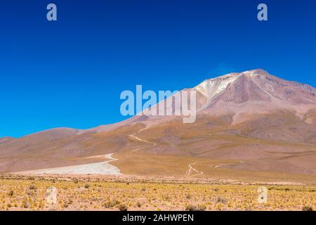 Mirador Volcán Ollagüe ou view point vulcano Ollagüe, Avaroa, Andes, Bolivie, Amérique Amreica Banque D'Images