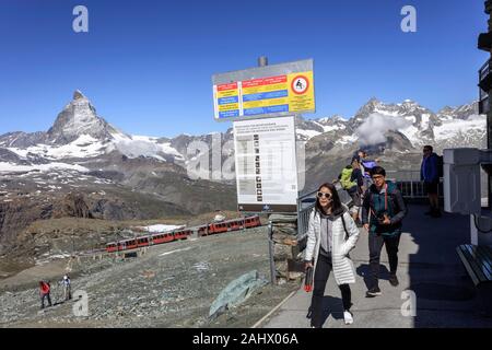 Vue sur le mont Cervin de Gornetgrat. La Suisse Banque D'Images