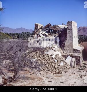 Les ruines abandonnées de Hatta Fort et village en Province de Dubaï aux Émirats arabes unis. Banque D'Images