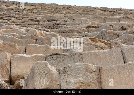 Les gros blocs de la pyramide de Khufu (CHEOPS) Banque D'Images