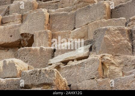 Les gros blocs de la pyramide de Khufu (CHEOPS) Banque D'Images