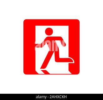 Panneau de sortie d'urgence. Vector illustration design plat, Illustration de Vecteur