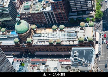 Vue aérienne de la ville historique de Queen Victoria Building à Sydney, Australie Banque D'Images