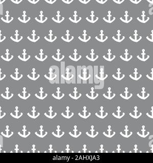 Gris monochrome simple vecteur d'ancrage schéma de répétition. Idéal pour scrapbooking, tissu et papier peint des projets. Illustration de Vecteur