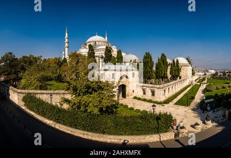 Vue panoramique de Süleymaniye Camii, Mosquée de Suleymaniye, situé sur une colline de district de Fatih Banque D'Images