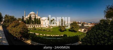 Vue panoramique de Süleymaniye Camii, Mosquée de Suleymaniye, situé sur une colline de district de Fatih Banque D'Images