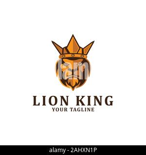Le roi lion dessins de logos inspiration, propre et solide modèle logo Illustration de Vecteur