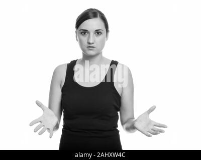 Portrait de femme belle à la confus Banque D'Images