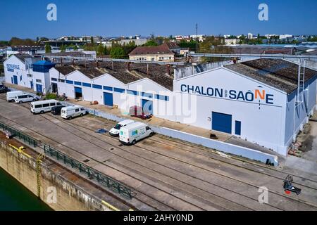 En France, en Saône-et-Loire (71), Chalon-sur-Saône, Port Nord Banque D'Images