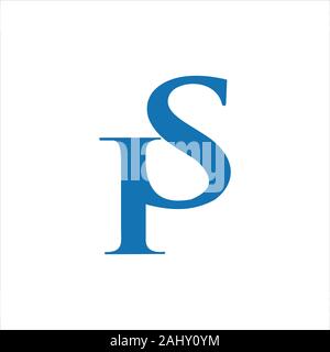 Lettre initiale sp ou vecteur conception logo ps Illustration de Vecteur