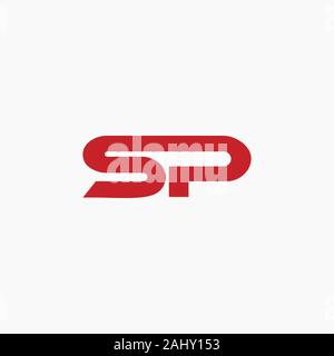 Lettre initiale sp ou vecteur conception logo ps Illustration de Vecteur