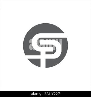 Lettre initiale sp ou vecteur conception logo ps Illustration de Vecteur