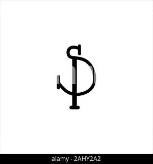 Lettre initiale sp ou vecteur conception logo ps Illustration de Vecteur