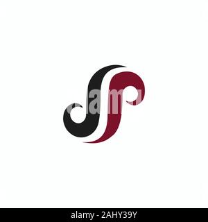 Lettre initiale sp ou vecteur conception logo ps Illustration de Vecteur