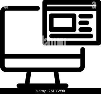 L'icône du moniteur avec une capture d'écran du site. Icônes vectorielles sur un fond blanc. Linéaire à la mode icône. Icône de site web et print. Logo, emblème, symbole. Illustration de Vecteur