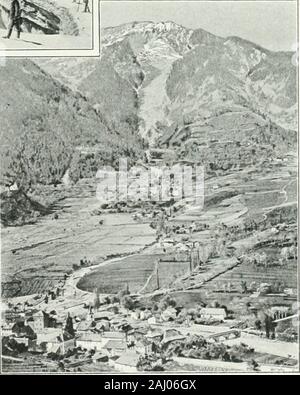 Album géographique : La France . je* ALBUM GÉOGRAPHIQUE 523. Les eaux : le Giffre au sor-tir DE LA VALLÉE DE SlXT. - LCS CaUX courantes, rapides et bruyantes à lalois, sont un des charmes de la hautemontagne. Sur un lit démesurt auxbrusques^ encomhre aux ressauts"- Banque D'Images