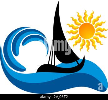 Illustration d'un logo de bateau Banque D'Images