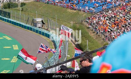 Budapest Hongrie 08 04 2019 Robert Kubica drapeau sur le Hungaroring au Grand Prix de Formule 1 de Hongrie Banque D'Images