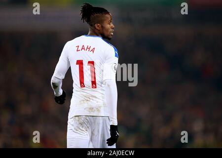 Wilfried Zaha de Crystal Palace - Norwich City v Crystal Palace, Premier League, Carrow Road, Norwich, UK - 1er janvier 2020 Editorial N'utilisez que des restrictions s'appliquent - DataCo Banque D'Images