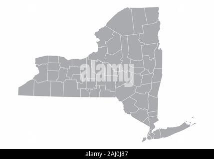 Carte de l'État de New York Illustration de Vecteur