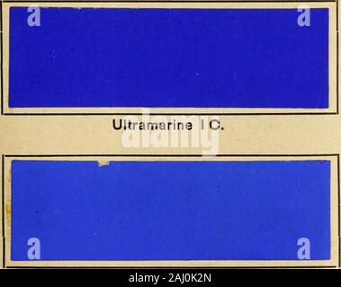 Le traité de l'élémentaire de finition, teinte, blanc en coton imprimé et de marchandises . L'Outremer A I N. 45. 20* 308 C. OUTREMER ET CIILORING BLEUISSEMENT. partie de 1 grammes par litre de l'followingdifferent qualités de l'outremer (1). Il peut donc être facilement vu ce que grand en fluence à l'ajout de cette petite quantité d'ultra-marine a sur le livre blanc de la toile. Pour shewthis encore meilleur effet nous ajouter des modèles X plaque 16à 20, 5 motifs, la première est l'naturalwhite, le 2e blanc avec 0*25 grammes d'ultrama-rine pour chaque litre (13A pints) ; la 3e0*contient 50 gr. de ultramari Banque D'Images
