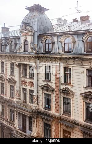 L'architecture Art Nouveau de Riga, Lettonie Banque D'Images