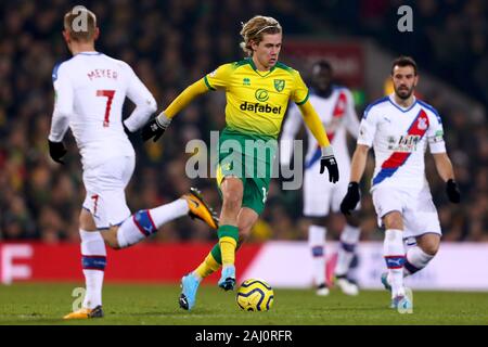 Todd Cantwell de Norwich City - Norwich City v Crystal Palace, Premier League, Carrow Road, Norwich, UK - 1er janvier 2020 Editorial N'utilisez que des restrictions s'appliquent - DataCo Banque D'Images