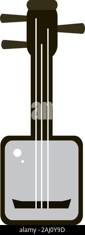 Instrument à cordes traditionnel japonais icône shamisen vector illustration Illustration de Vecteur