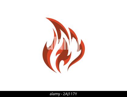 Feu flamme icône en forme de goutte. L'industrie du pétrole et du gaz logo design concept. Illustration de Vecteur