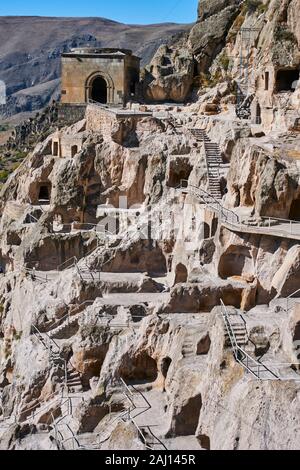 La Géorgie, Caucase, Samtskhé-Djavakhétie, Vardzia, complexe monastique troglodytique du 12ème siècle, l'UNESCO World Heritage Banque D'Images