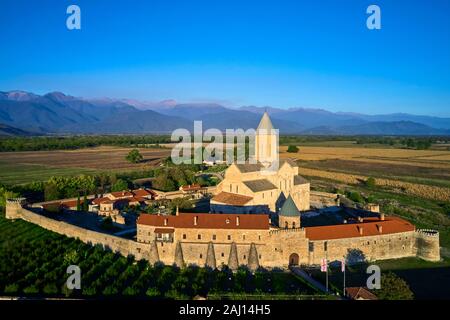 La Géorgie, Caucase, région de Kakheti, Monastère Alaverdi, vue aérienne Banque D'Images