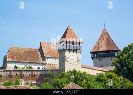 Alma Vii église fortifiée, 14e siècle, Alma vii, Sibiu, Roumanie, Europe Banque D'Images