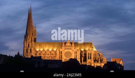 La cathédrale de Chartres, l'UNESCO, Chartres, Eure-et-Loir, France, Europe Banque D'Images