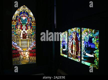 Cracovie. Cracovie. Pologne. Atelier et musée Stainedglass. Musée et atelier des vitraux. St. Florian. Banque D'Images