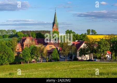 Gietrzwald panorama, Warmian-Masurian Voivodeship, Pologne Banque D'Images