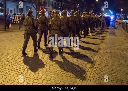 Des soldats de la 7e Brigade de défense territoriale Poméranienne à Gdansk de Wojska Obrony Terytorialnej WOT (Force de défense territoriale) à Gdansk, Pologne. Déc Banque D'Images