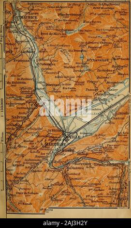 Suisse ; et les parties adjacentes de l'Italie, la Savoie et du Tyrol ; handbook for travellers . laForet, 90 lits, P. 6V2-9fr. ; Des stylos, de Morgins, P. 4V2-6 fr.), une station d'hiver, avec summerand chalybeate springs. Service insummer l'Église anglicane à l'Hôtel de la foret. Par la Porte du Soleil à (6 hrs.;7 guide fr.) Champery, voir p. 327 ; au (20 min.) Lac de Morgins andover du Pas de Morgins à Abondance, voir p. 323. De Troistorrents le tramway monte, toujours à la vue de l'imposant Dent duMidi, via (5J1) Fayot, avec sa jolie chute d'eau, à (5*/dllliez 2 M.) Val (3120 ; CHAUD.-Pens. Banque D'Images