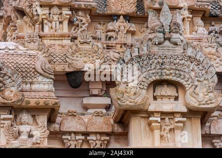 La ruche géante et parrot au temple Brihadeeswarar Gangaikonda Cholapuram, dans le Tamil Nadu, Inde du Sud sur l'image Banque D'Images