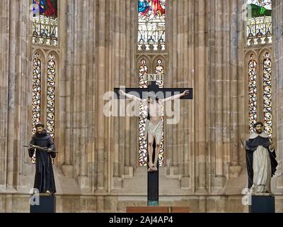 Batalha monastère intérieur avec un célèbre l'église et de l'exposition dans la région Centre du Portugal Banque D'Images