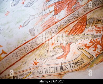 Intérieur de l'Esprit Saint Ange église avec fresques peintes par Albert de Constance, balle, une petite colline située dans le comté de l'Istrie, Croatie Banque D'Images