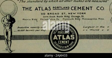Un traité sur le béton, lisse et renforcée : les matériaux, la construction, et de la conception de béton et béton armé ; 2e éd. . Il y a certains mots en theEnglish spelledthe langue qui sont identiques, mais le sens diffère. Son de cette façon avec le mot ciment, et lorsqu'il a le prefixAtlas avant elle, elle signifie. 77ie standard par lequel un// autres marques sont mesurées l'ATLAS E^5LIR !Le CEMENT CO. 30 ST.. NEW YORK ^&gt ;*.^^ CEHEMT, Banque D'Images