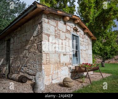 Maison en pierre, John Jarvie propriété historique, Browns Park, Utah. Banque D'Images