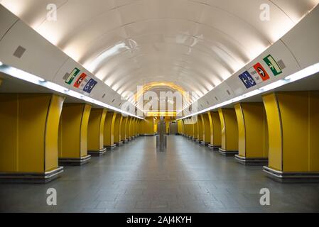 Métro de Prague. Le 30 août 2018. Prague, République Tchèque Banque D'Images